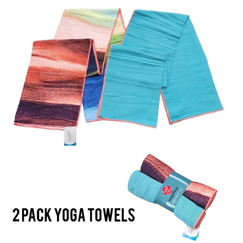 NWT Yogafina 2 Pack Yoga Mat Towels To Prevent Slipping Twin Pack B
